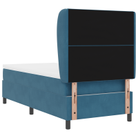 Produktbild för Bäddfjäder med huvudgavel Mörkblå 200 x 100 cm Sammet