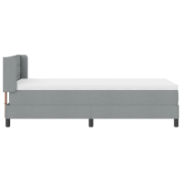 Produktbild för Bäddfjäder med huvudgavel Ljusgrå 200 x 90 cm tyg
