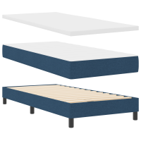 Produktbild för Bäddfjäder med huvudgavel Blå 200 x 100 cm tyg