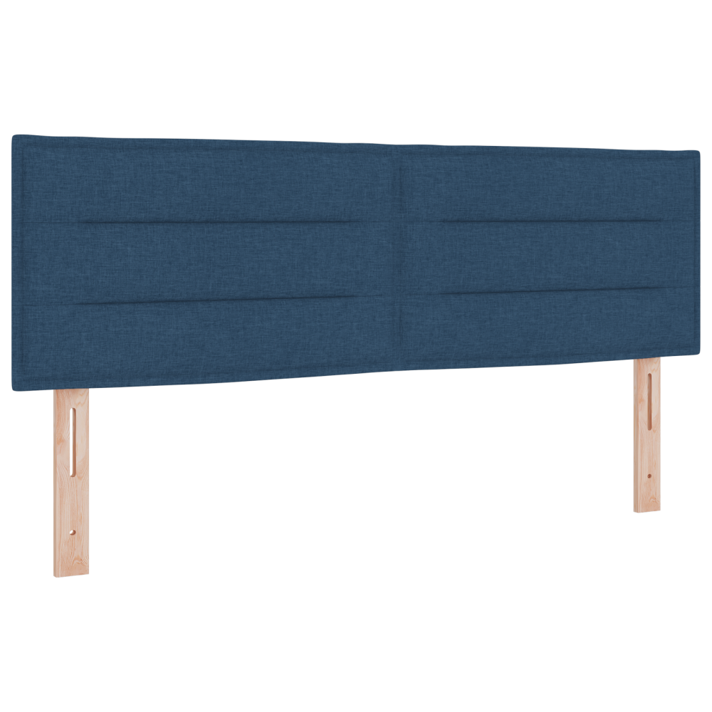 Produktbild för Bäddfjäder med huvudgavel Blå 200 x 140 cm tyg