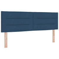 Produktbild för Bäddfjäder med huvudgavel Blå 200 x 140 cm tyg