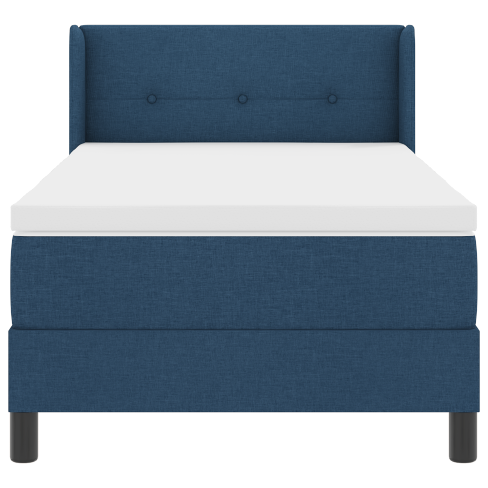 Produktbild för Bäddfjäder med kudde med huvudgavel Blå 200 x 90 cm tyg