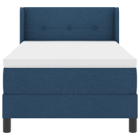Produktbild för Bäddfjäder med kudde med huvudgavel Blå 200 x 90 cm tyg