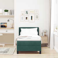 Produktbild för Bäddfjäder med huvudgavel Mörkgrön 200 x 80 cm Sammet