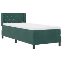 Produktbild för Bäddfjäder med huvudgavel Mörkgrön 200 x 80 cm Sammet