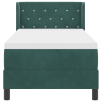 Produktbild för Bäddfjäder med huvudgavel Mörkgrön 200 x 80 cm Sammet