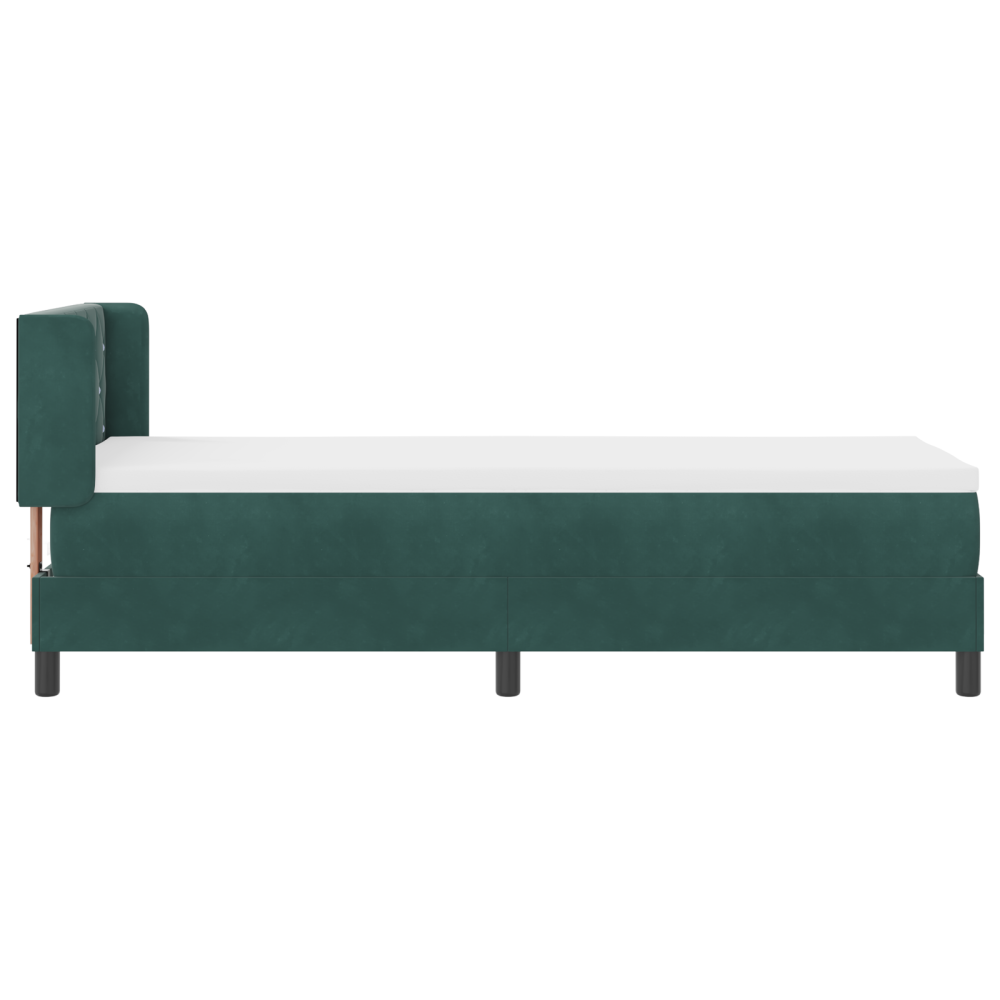 Produktbild för Bäddfjäder med huvudgavel Mörkgrön 200 x 80 cm Sammet