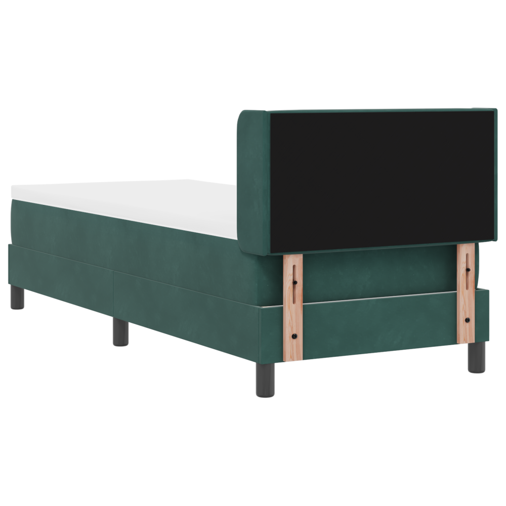Produktbild för Bäddfjäder med huvudgavel Mörkgrön 200 x 80 cm Sammet