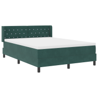 Produktbild för Bäddfjäder med huvudgavel Mörkgrön 190 x 140 cm Sammet