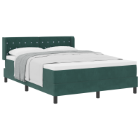 Produktbild för Bäddfjäder med huvudgavel Mörkgrön 200 x 140 cm Sammet