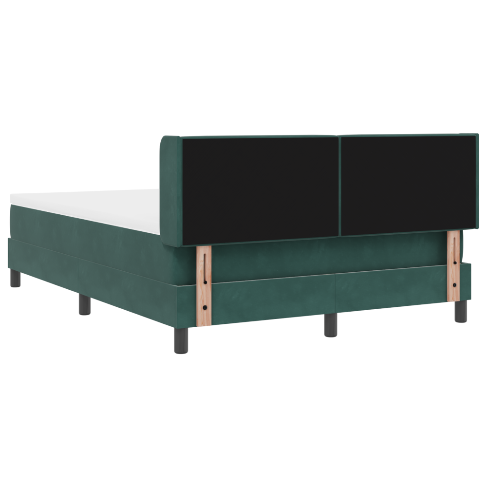 Produktbild för Bäddfjäder med huvudgavel Mörkgrön 200 x 140 cm Sammet