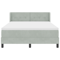 Produktbild för Bäddfjäder med huvudgavel Ljusgrå 200 x 160 cm Sammet