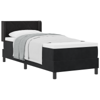 Produktbild för Bäddfjäder med huvudgavel Svart 200 x 80 cm Sammet