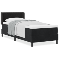 Produktbild för Bäddfjäder med huvudgavel Svart 200 x 80 cm Sammet
