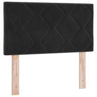 Produktbild för Bäddfjäder med huvudgavel Svart 200 x 80 cm Sammet