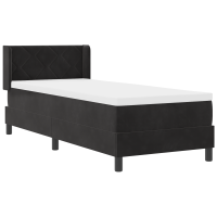 Produktbild för Bäddfjäder med huvudgavel Svart 200 x 80 cm Sammet