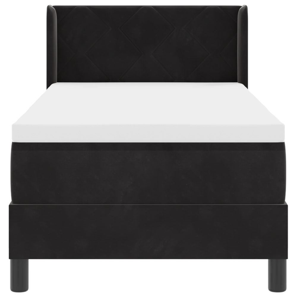 Produktbild för Bäddfjäder med huvudgavel Svart 200 x 80 cm Sammet