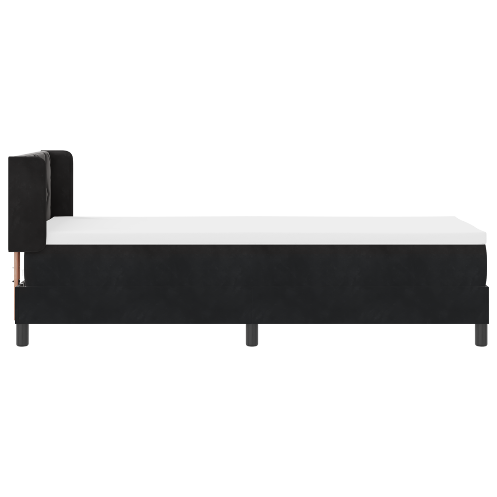 Produktbild för Bäddfjäder med huvudgavel Svart 200 x 80 cm Sammet