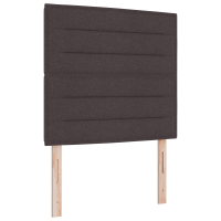 Produktbild för Bäddfjäder med madrass med huvudgavel Mörkbrun 100 x 200 cm tyg