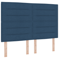 Produktbild för Bäddfjäder med madrass med huvudgavel Blå 140 x 190 cm tyg