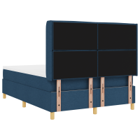Produktbild för Bäddfjäder med madrass med huvudgavel Blå 140 x 190 cm tyg