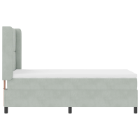 Produktbild för Bäddfjäder med madrass Ljusgrå 100 x 200 cm Sammet