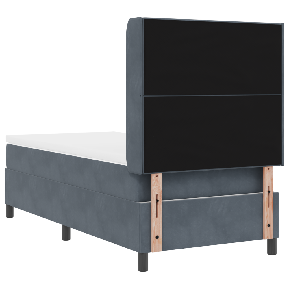 Produktbild för Bäddfjäder med huvudgavel Mörkgrå 80 x 200 cm Sammet
