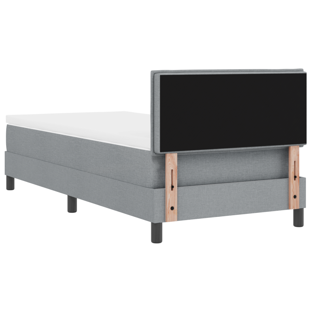 Produktbild för Bäddfjäder med madrass med led Ljusgrå 90 x 190 cm tyg