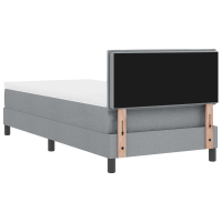 Produktbild för Bäddfjäder med madrass med led Ljusgrå 90 x 190 cm tyg