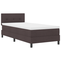Produktbild för Bäddfjäder med LED-ljusslingor Mörkbrun 90 x 200 cm tyg