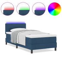 Produktbild för Bäddfjäder med LED-ljusslingor Blå 90 x 200 cm tyg