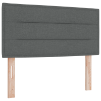 Produktbild för LED Box Säng med kudde med huvudgavel Mörkgrå 80 x 200 cm tyg