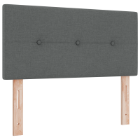Produktbild för LED Box Säng med LED-ljusslingor Mörkgrå 80 x 200 cm tyg