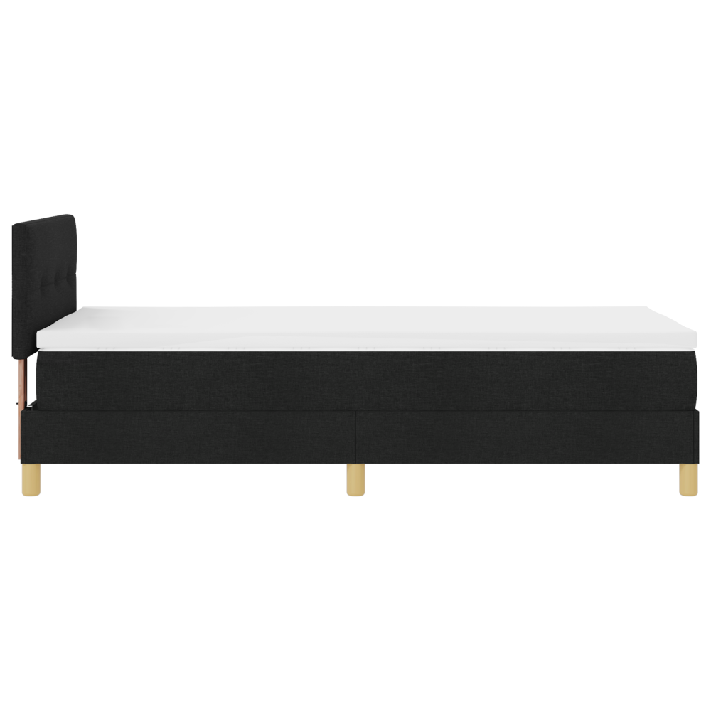 Produktbild för LED Box Säng med LED-ljusslingor Svart 80 x 200 cm tyg