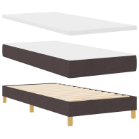 Produktbild för LED Box Säng med kudde med huvudgavel Mörkbrun 90 x 200 cm tyg