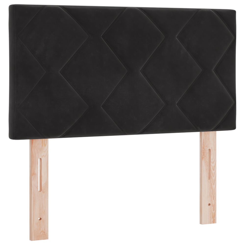 Produktbild för LED Box Säng med LED-ljusslingor Svart 80 x 200 cm Sammet