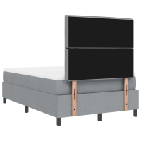 Produktbild för Bäddfjäder med madrass med led Ljusgrå 120 x 200 cm tyg