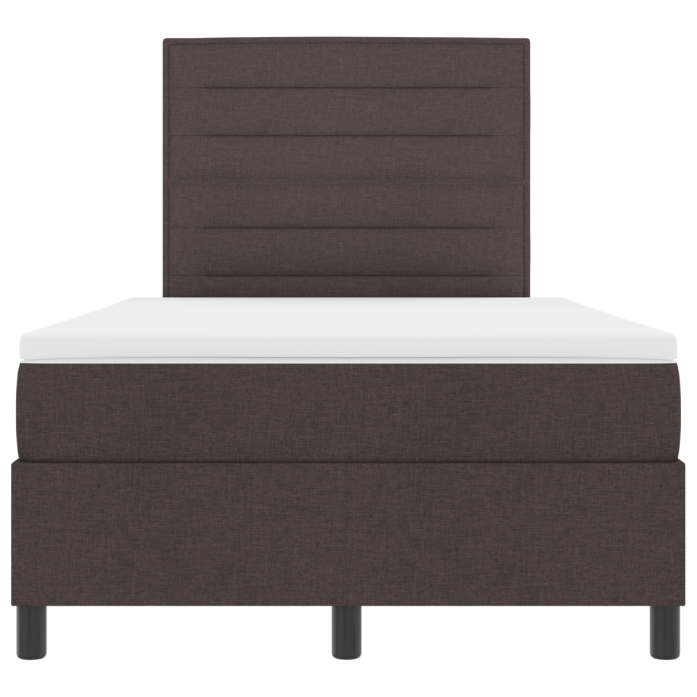 Produktbild för Bäddfjäder med madrass med led Mörkbrun 120 x 200 cm tyg