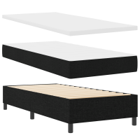 Produktbild för Bäddfjäder med LED-ljusslingor Svart 100 x 200 cm tyg