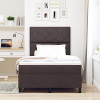 Produktbild för Bäddfjäder med LED-ljusslingor Mörkbrun 120 x 190 cm tyg