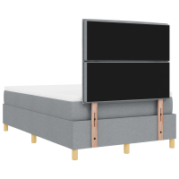Produktbild för LED Box Säng med madrass Ljusgrå 120 x 200 cm tyg