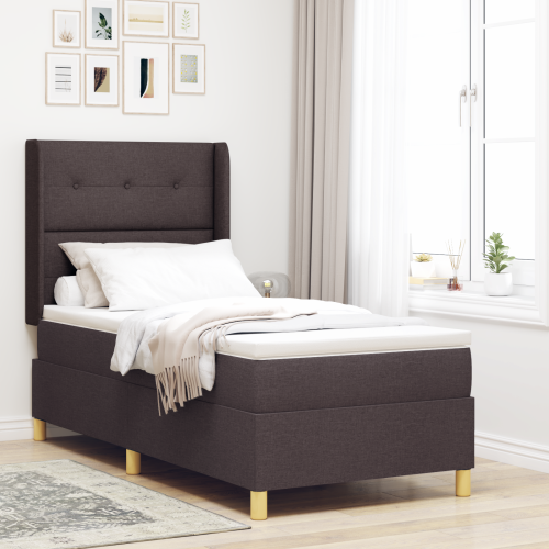 vidaXL Bäddfjäder med LED-ljusslingor Brun 80 x 200 cm tyg