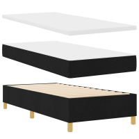 Produktbild för Bäddfjäder med LED-ljusslingor Svart 100 x 200 cm tyg