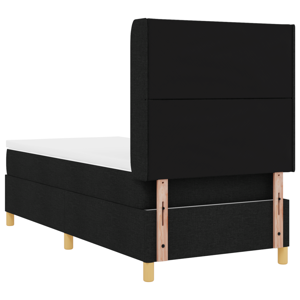 Produktbild för Bäddfjäder med LED-ljusslingor Svart 100 x 200 cm tyg