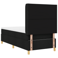 Produktbild för Bäddfjäder med LED-ljusslingor Svart 100 x 200 cm tyg