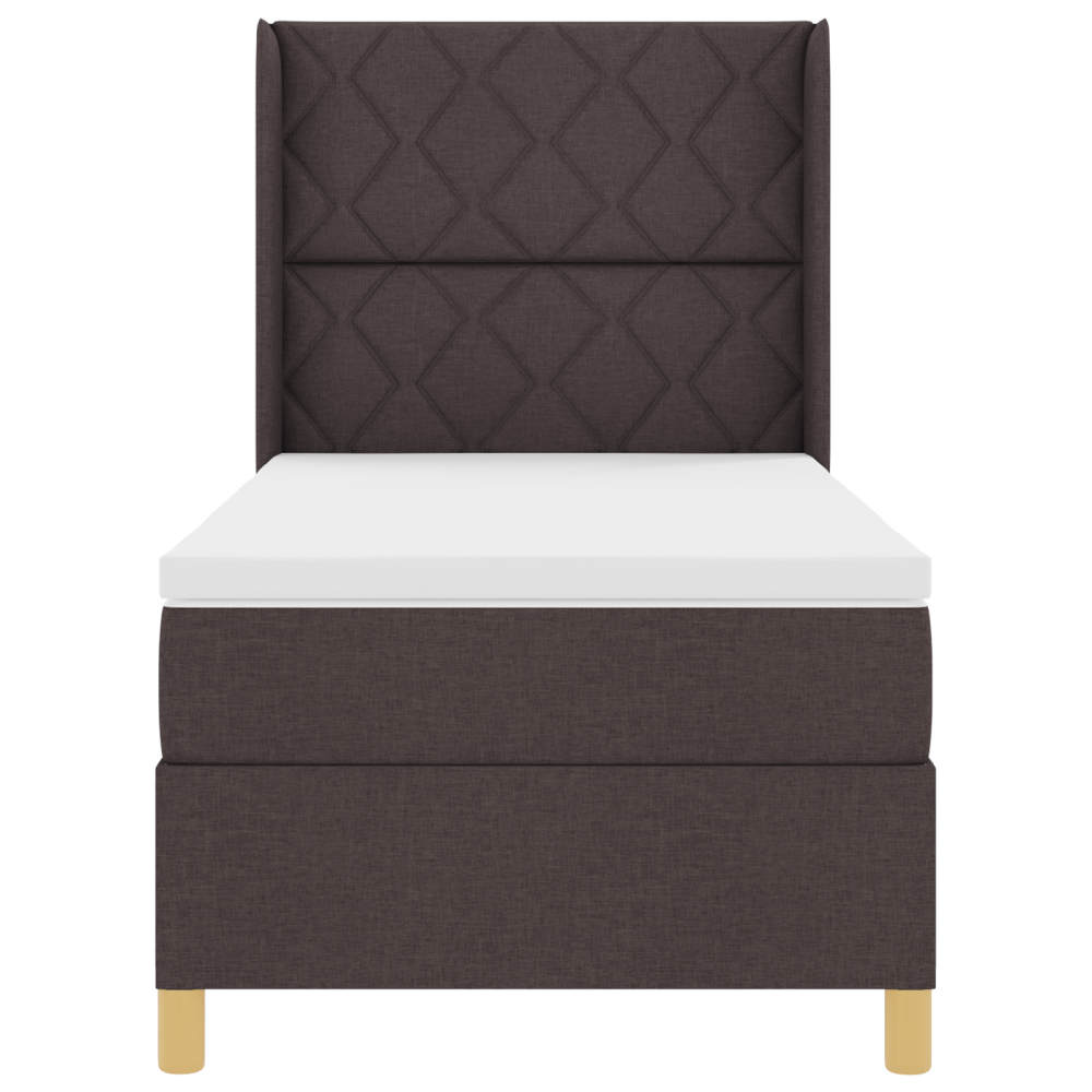 Produktbild för Bäddfjäder med LED-ljusslingor Brun 100 x 200 cm tyg