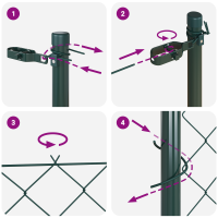 Produktbild för Kedjehängd Stängsel Markfix 10 x 1,2 m PVC-belagda stål Grön