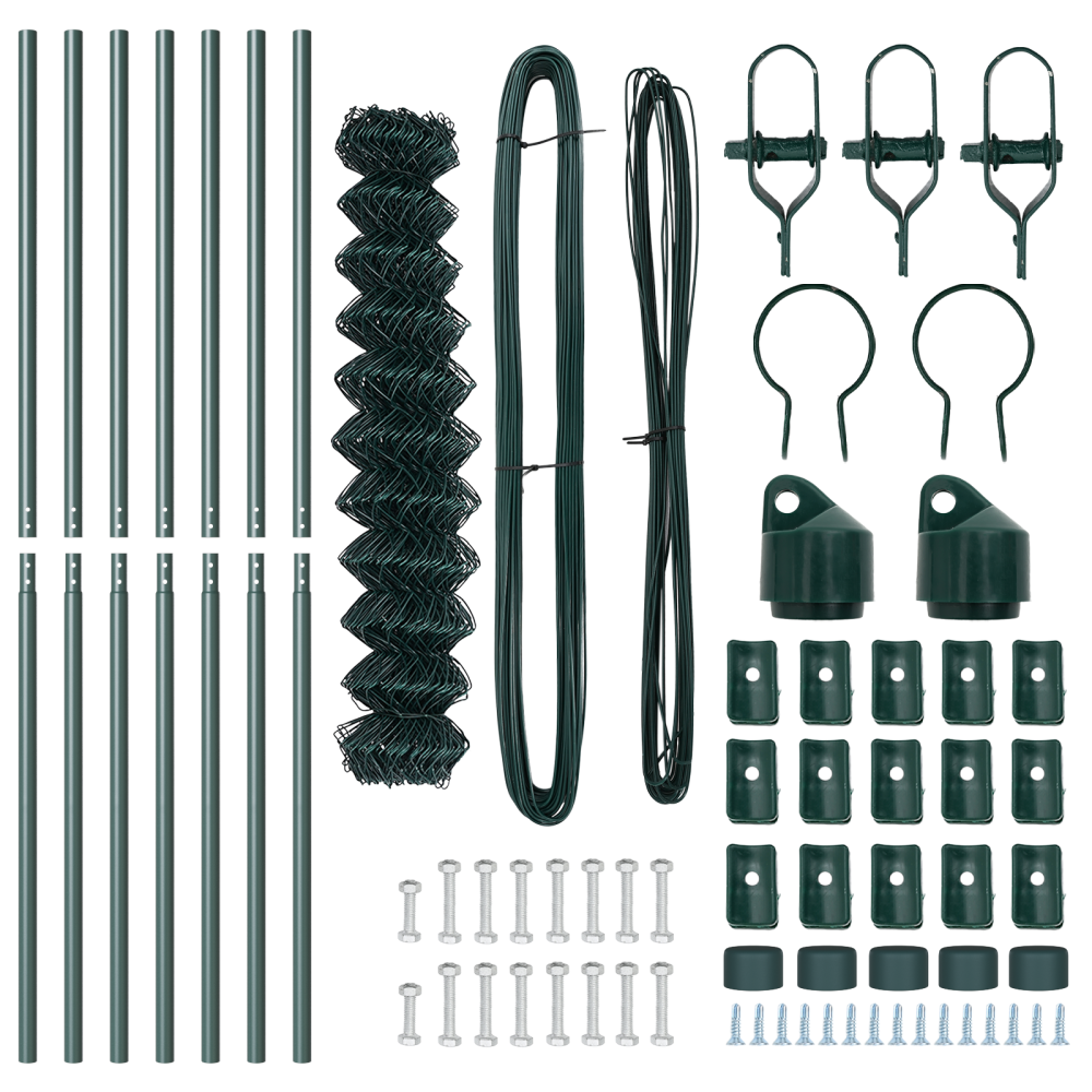 Produktbild för Kedjehängd Stängsel Markfix 10 x 1,2 m PVC-belagda stål Grön