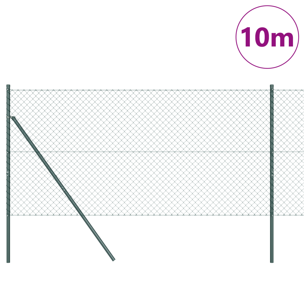 Produktbild för Kedjehängd Stängsel Markfix 10 x 1,4 m PVC-belagda stål Grön