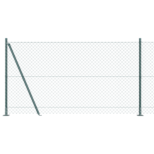 vidaXL Utomhus kedjefence med betongbas 10 x 1,2 m PVC-belagda stål